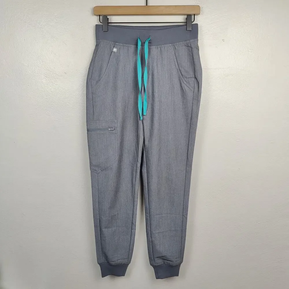 Figs Zamora Scrub Jogger Pants Womens XXS Gray Dental Office Medical Tapered